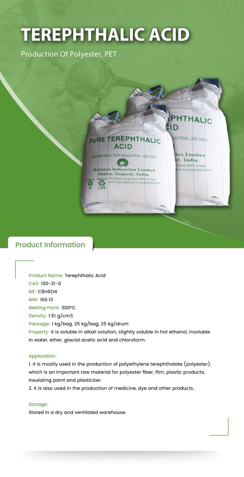 Terephthalic Acid (TPA) Is Used In The Production Of
