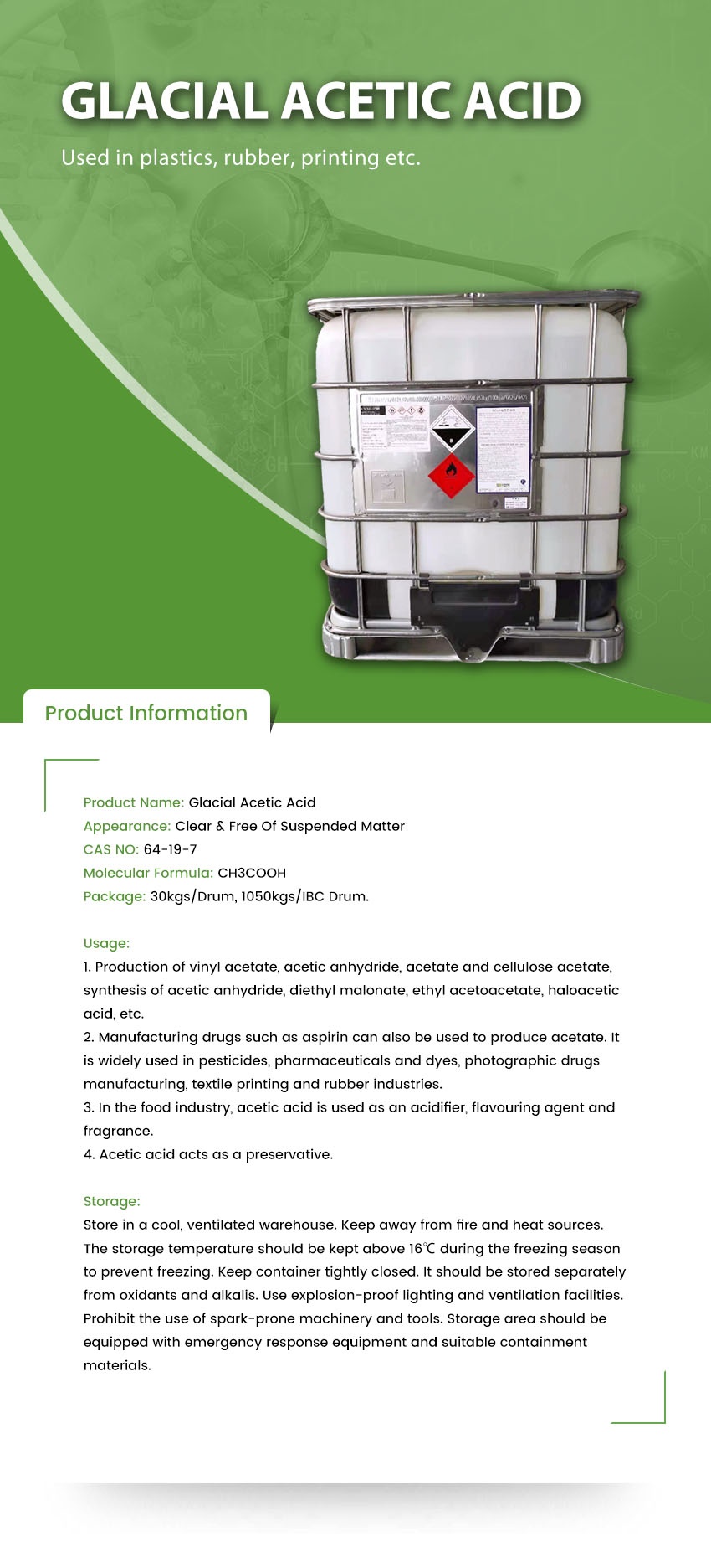 Glacial Acetic Acid Buy Glacial Acetic Acid Product on Zibo Aiheng